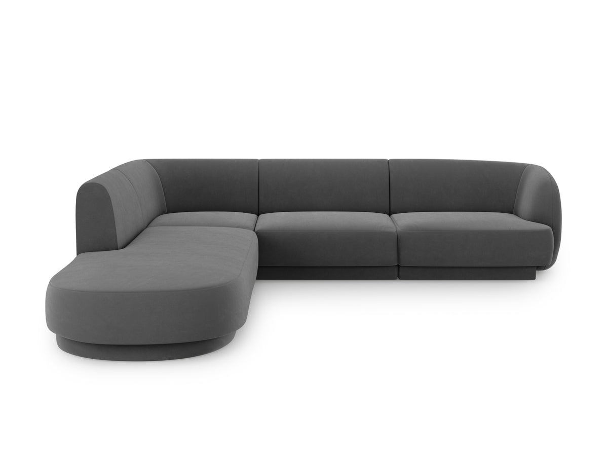 Miley Corner Sofa, 6 Seats, 255x248 cm — Grey / Left