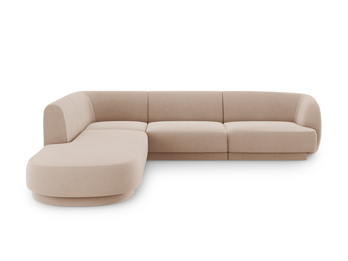 Miley Corner Sofa, 6 Seats, 255x248 cm — Cappuccino / Left