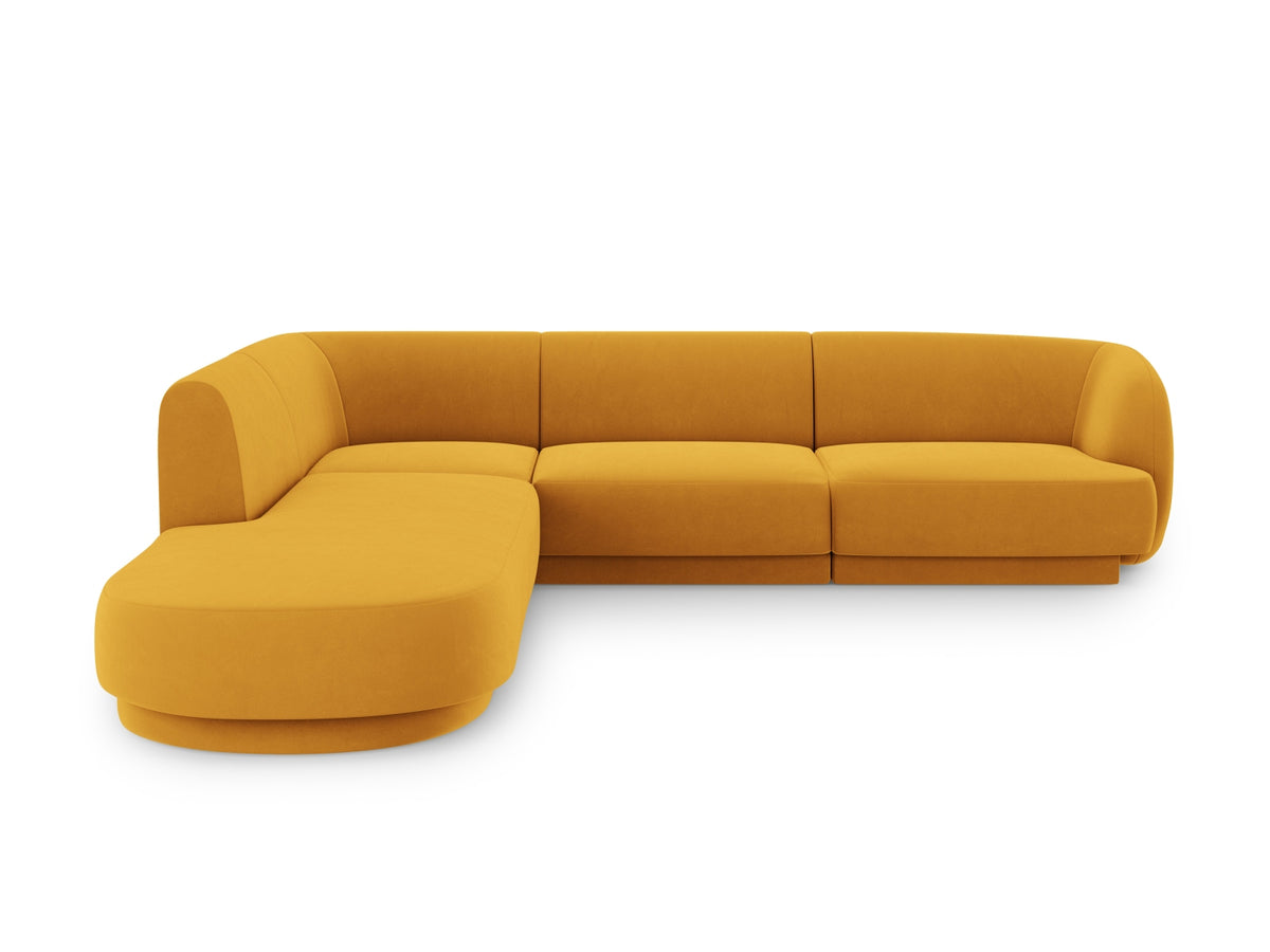 Miley Corner Sofa, 6 Seats, 255x248 cm — Yellow / Left