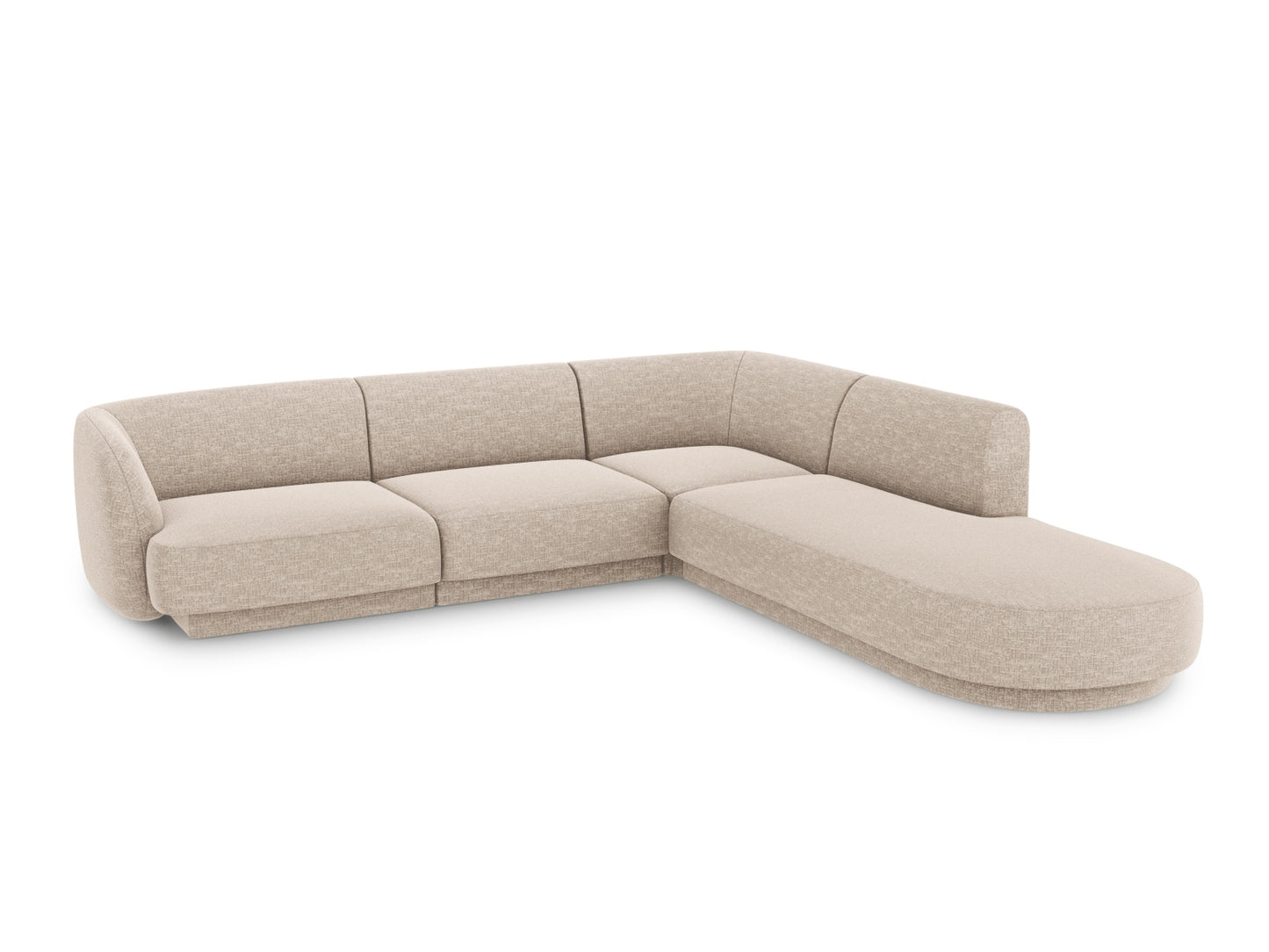 Ecksofa Chenille Beige Miley — Wohnbeispiel