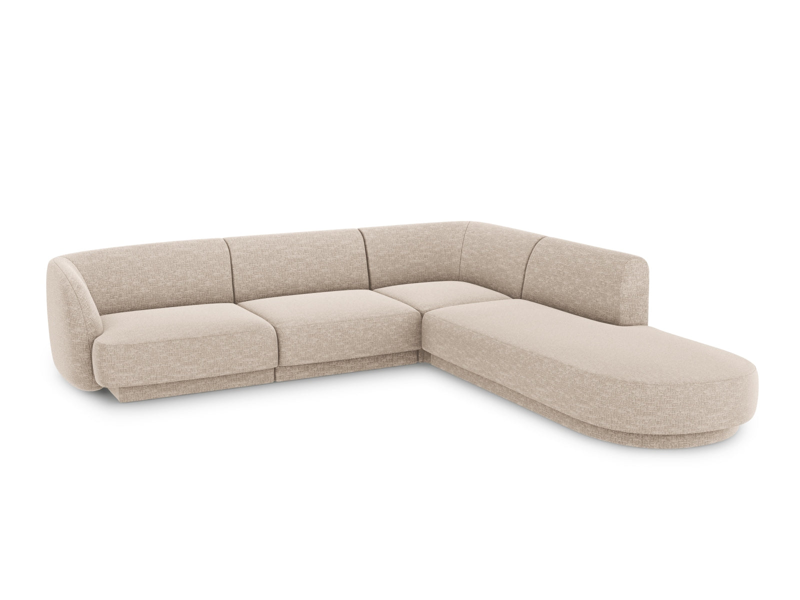 Ecksofa Chenille Beige Miley — Wohnbeispiel