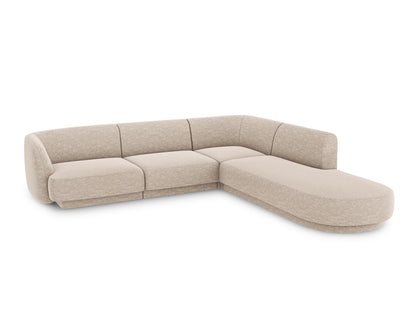 Ecksofa Chenille Beige Miley — Wohnbeispiel