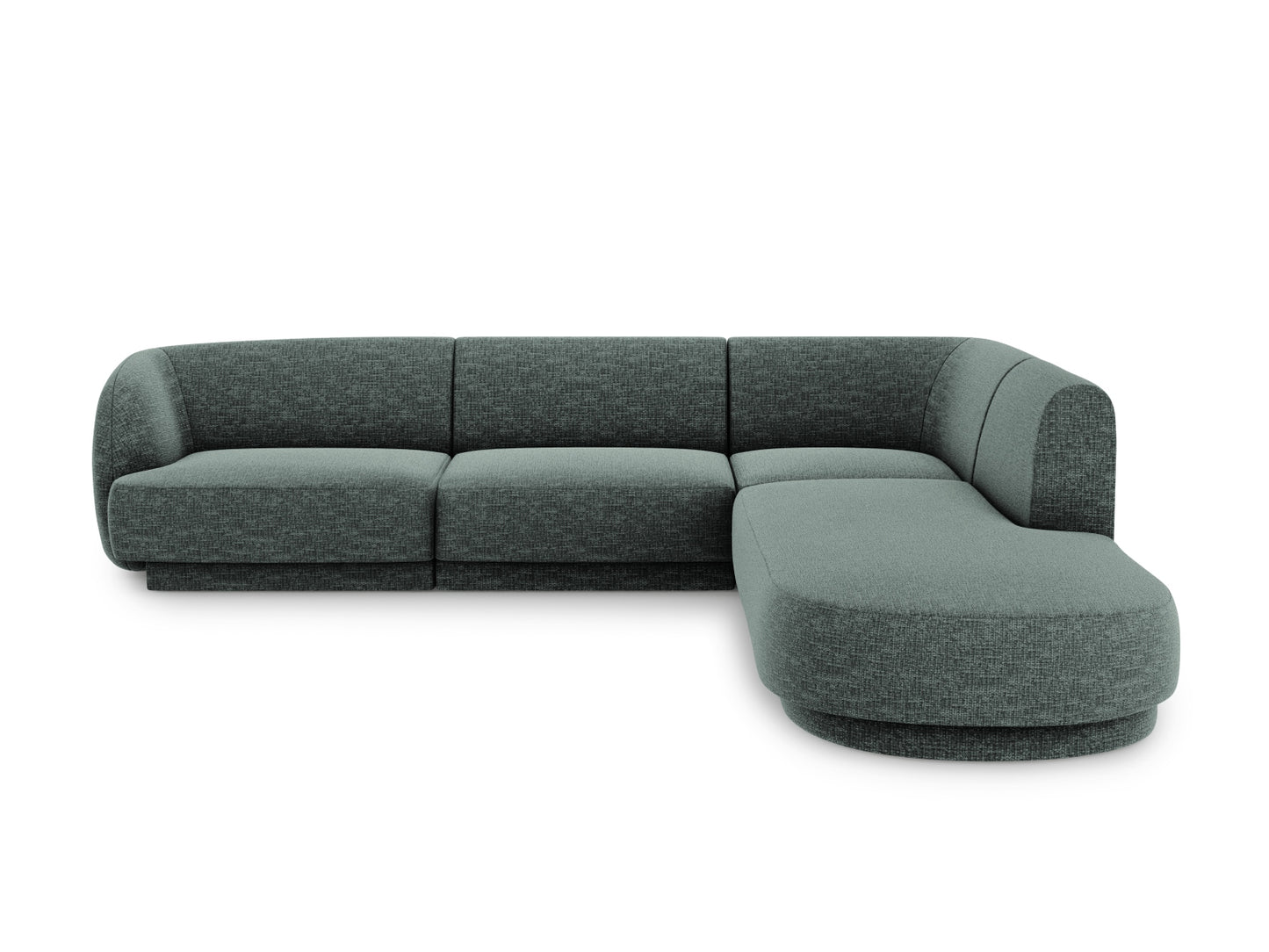 Ecksofa Chenille Beige Miley — Petrol
