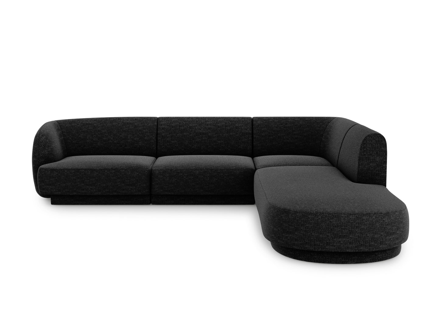 Ecksofa Chenille Beige Miley — Black
