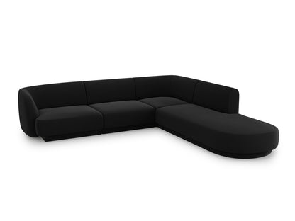 Ecksofa Samt Schwarz Miley — Wohnbeispiel