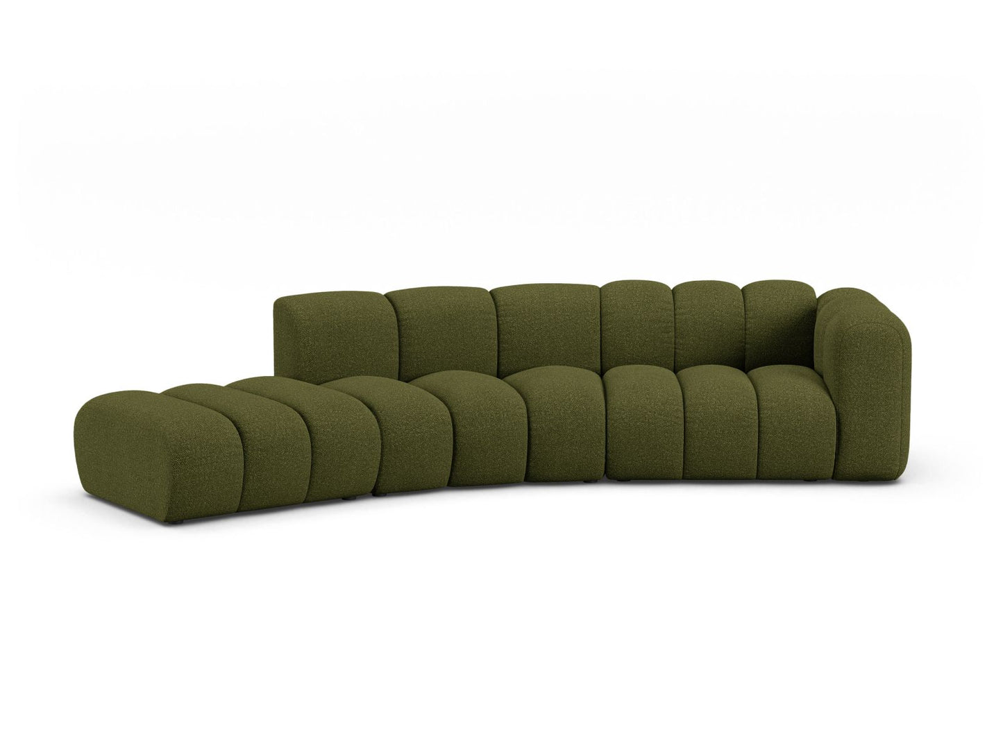 Sofa Bouclé Beige Lupine — Dark Olive Green