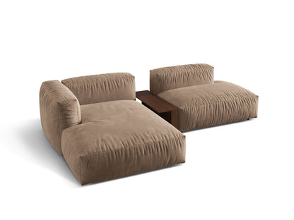 Ecksofa Samt Dunkelbeige Martina — Maße und Details