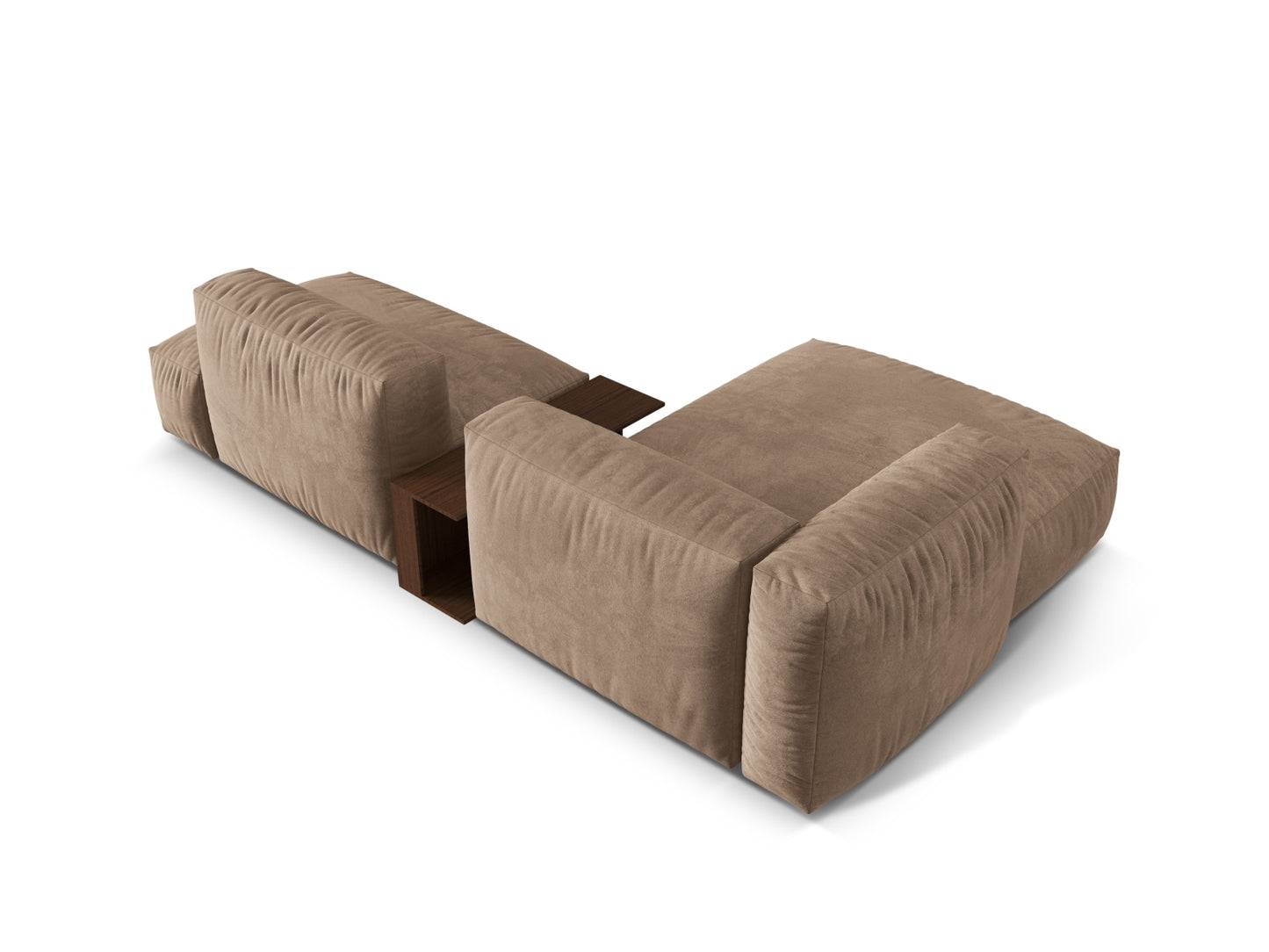 Ecksofa Samt Dunkelbeige Martina — Ansicht 4