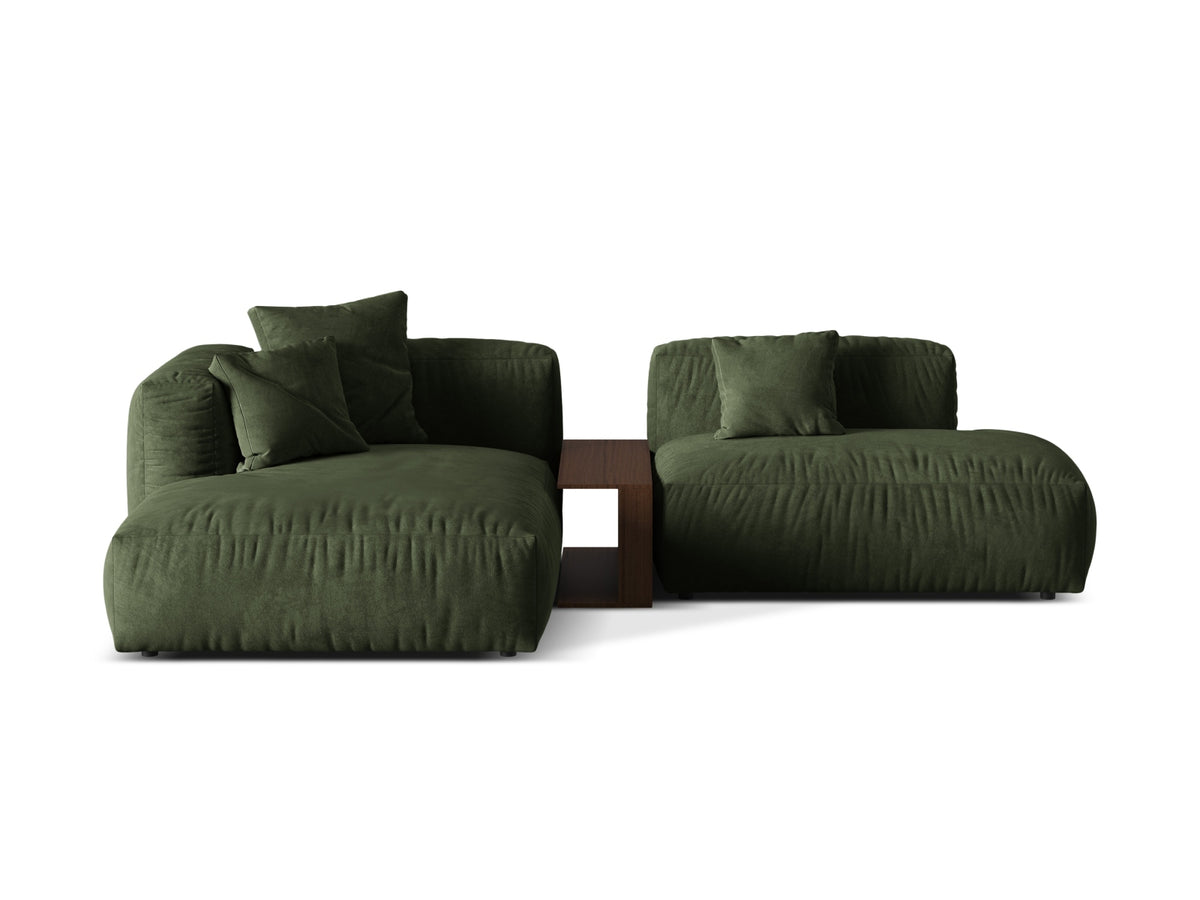 Martina Modular Corner Sofa, 2 Seats, 285x176 cm — Green / Left