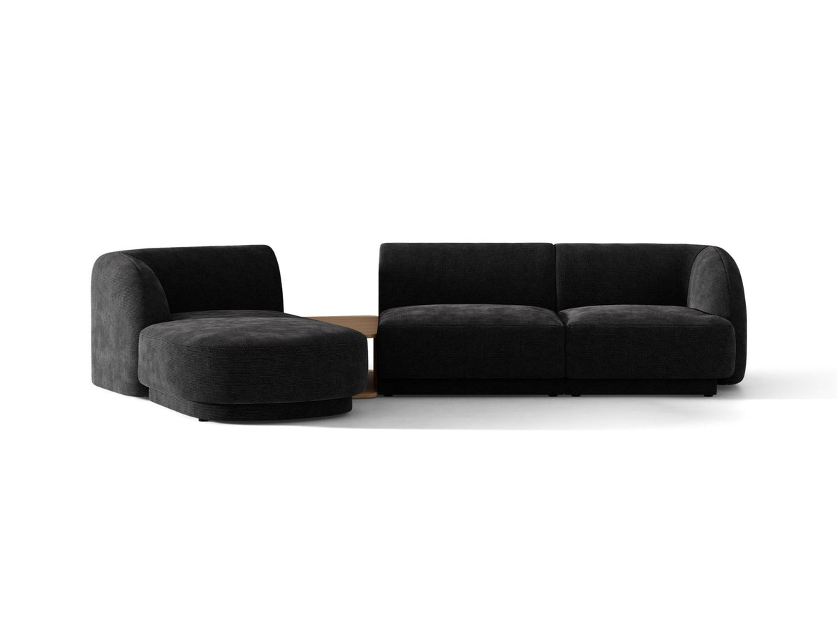 Miley Modular Sofa, 3 Seats, 303x178 cm — Black / Left