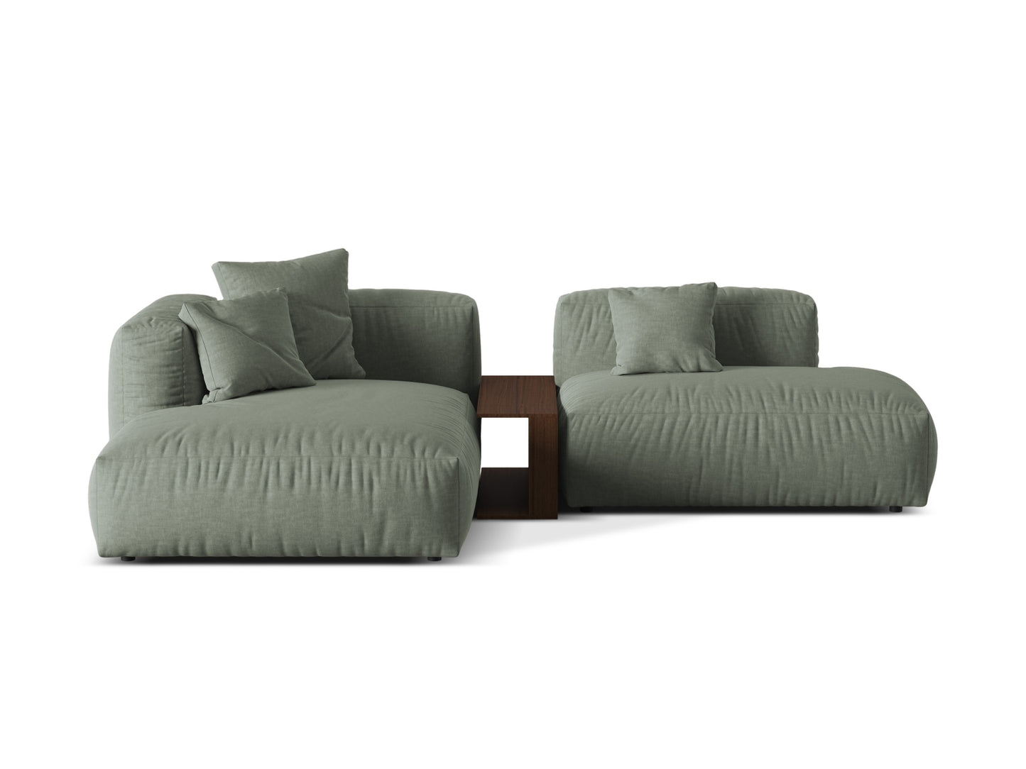 Ecksofa Strukturstoff Schwarz Martina — Light Grey