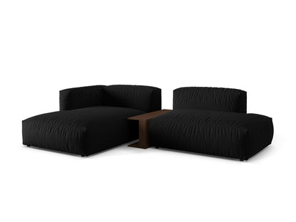 Ecksofa Strukturstoff Schwarz Martina — Wohnbeispiel