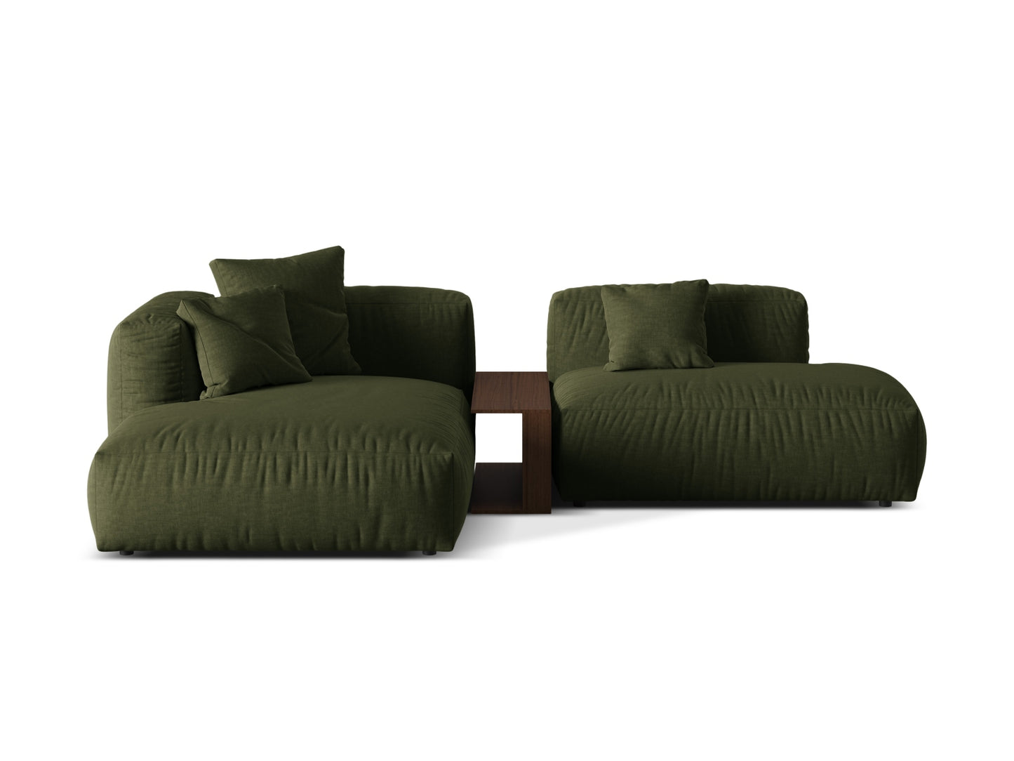Ecksofa Strukturstoff Schwarz Martina — Green
