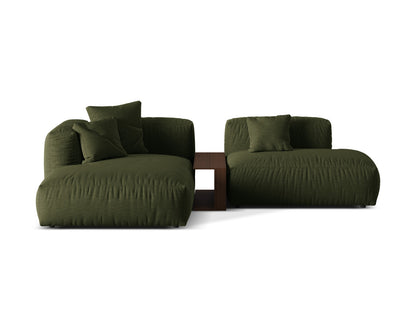 Ecksofa Strukturstoff Schwarz Martina — Green