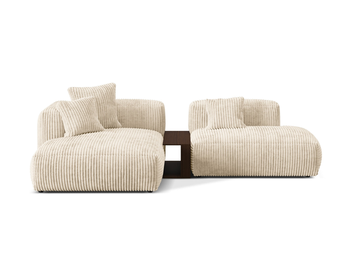 Ecksofa Cord Acorn Martina — Light Beige