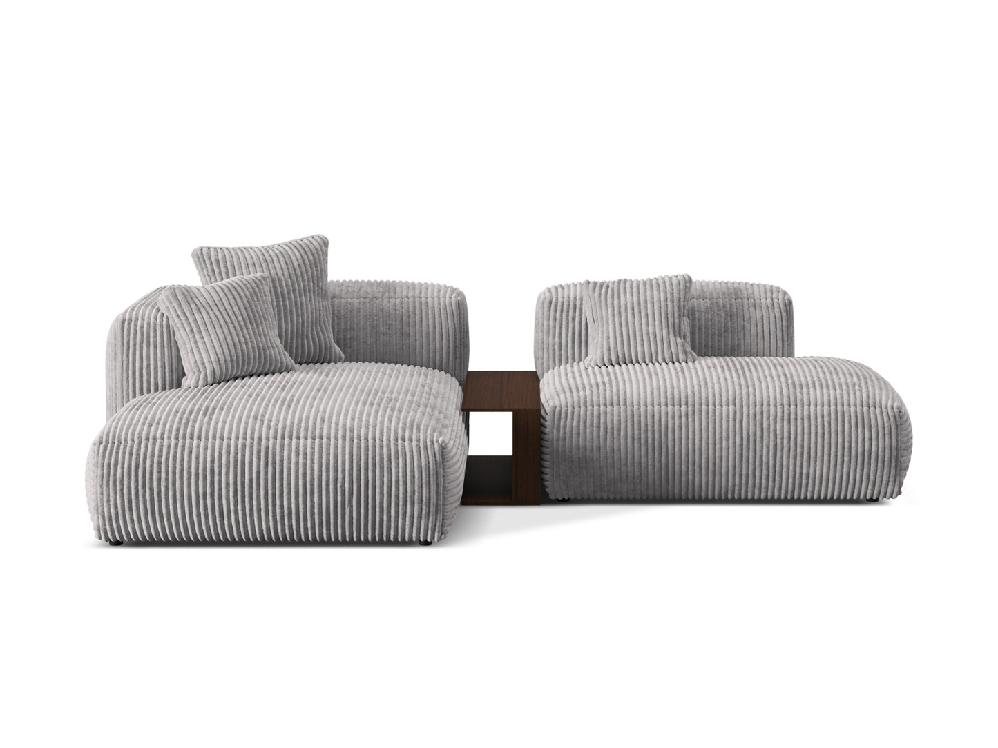 Ecksofa Cord Acorn Martina — Light Grey