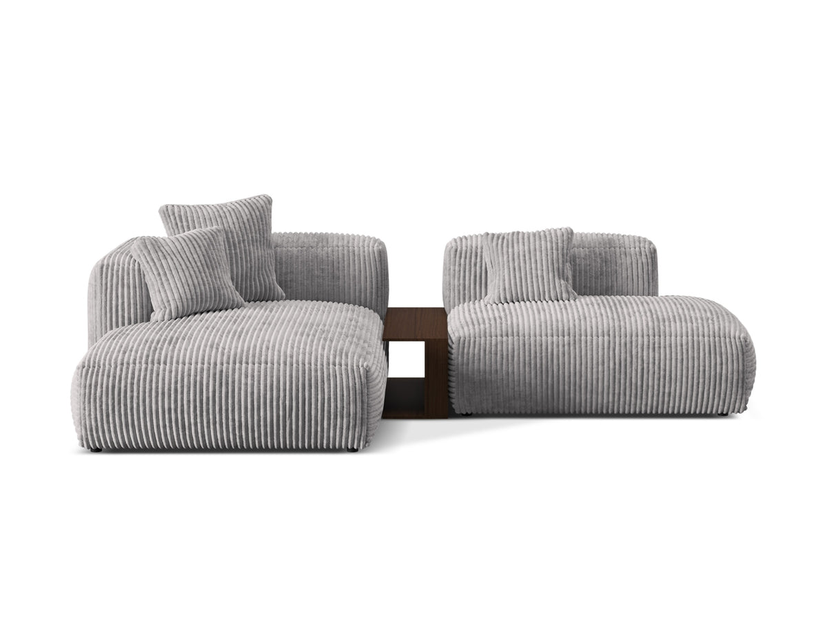 Martina Modular Corner Sofa, 2 Seats, 285x176 cm — Light Grey / Left