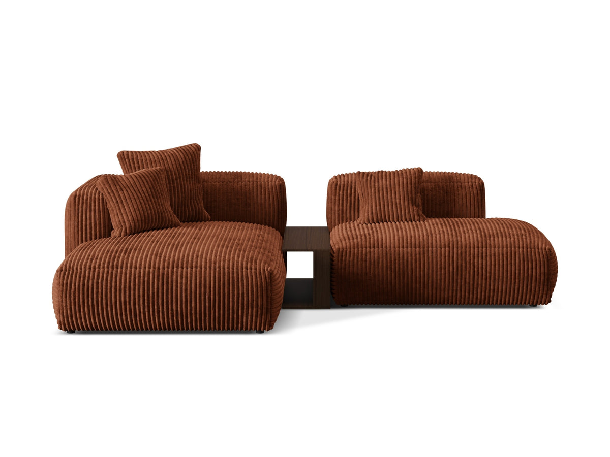 Martina Modular Corner Sofa, 2 Seats, 285x176 cm — Brick / Left