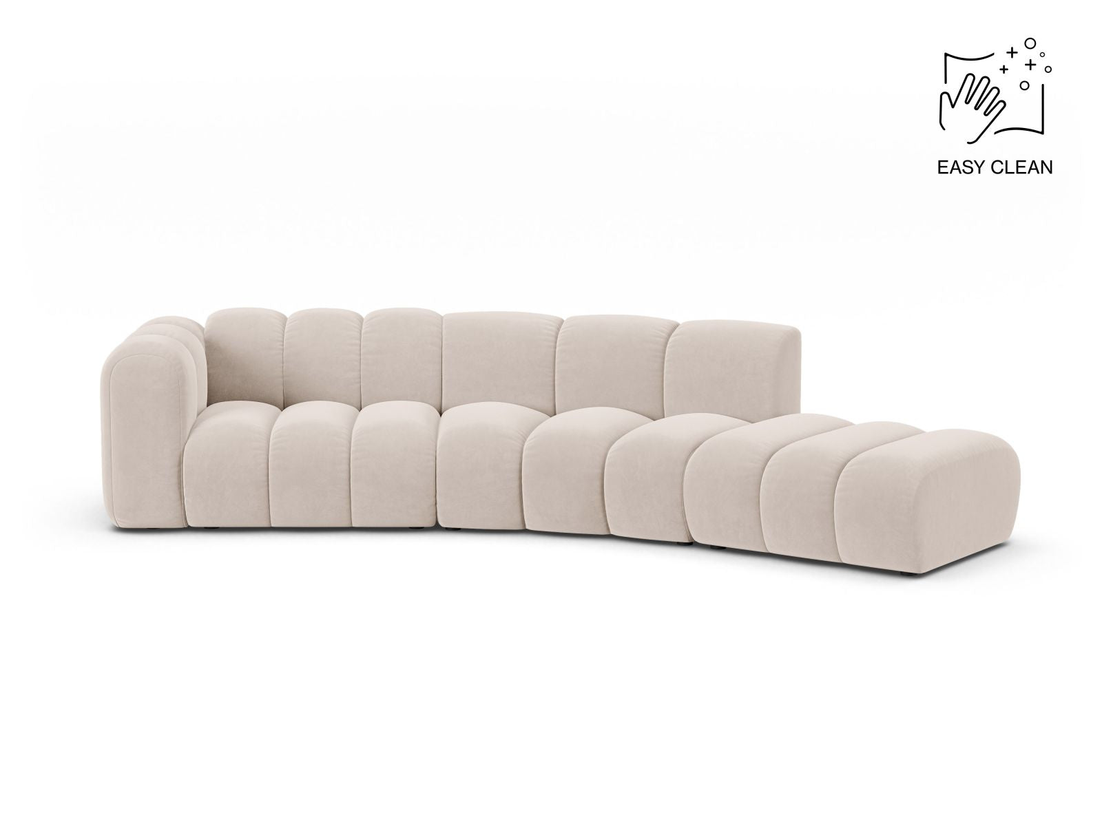Lupine Modular Sofa, 5 Seats, 335x166 cm — Light Beige / Left