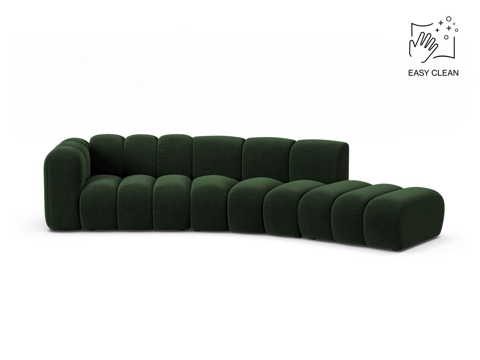 Lupine Modular Sofa, 5 Seats, 335x166 cm — Bottle Green / Left
