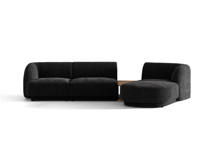 Miley Modular Sofa, 3 Seats, 303x178 cm — Black / Right