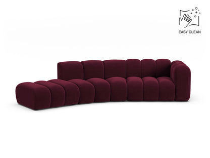 Lupine Modular Sofa, 5 Seats, 335x166 cm — Burgundy / Right
