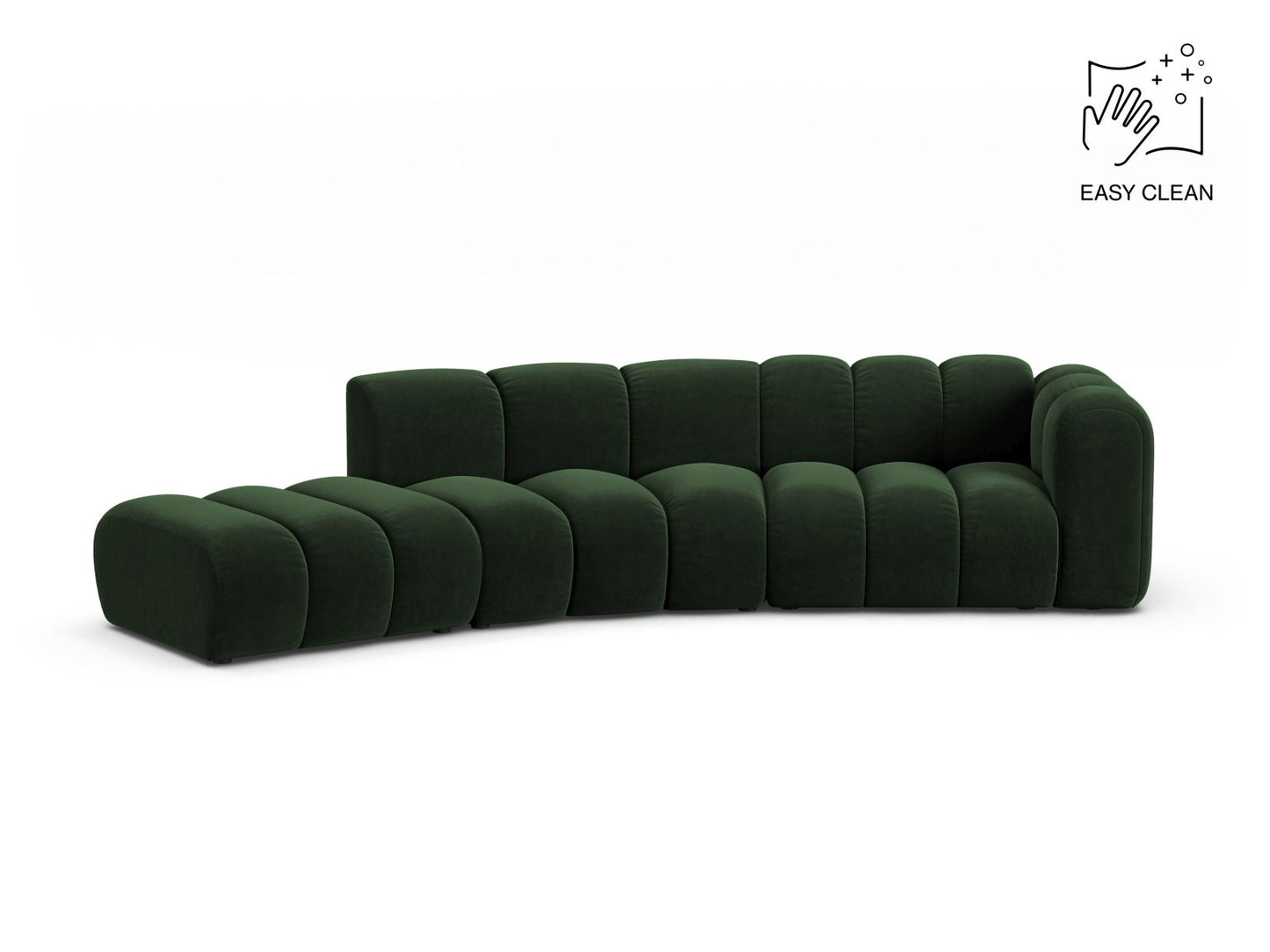 Lupine Modular Sofa, 5 Seats, 335x166 cm — Bottle Green / Right