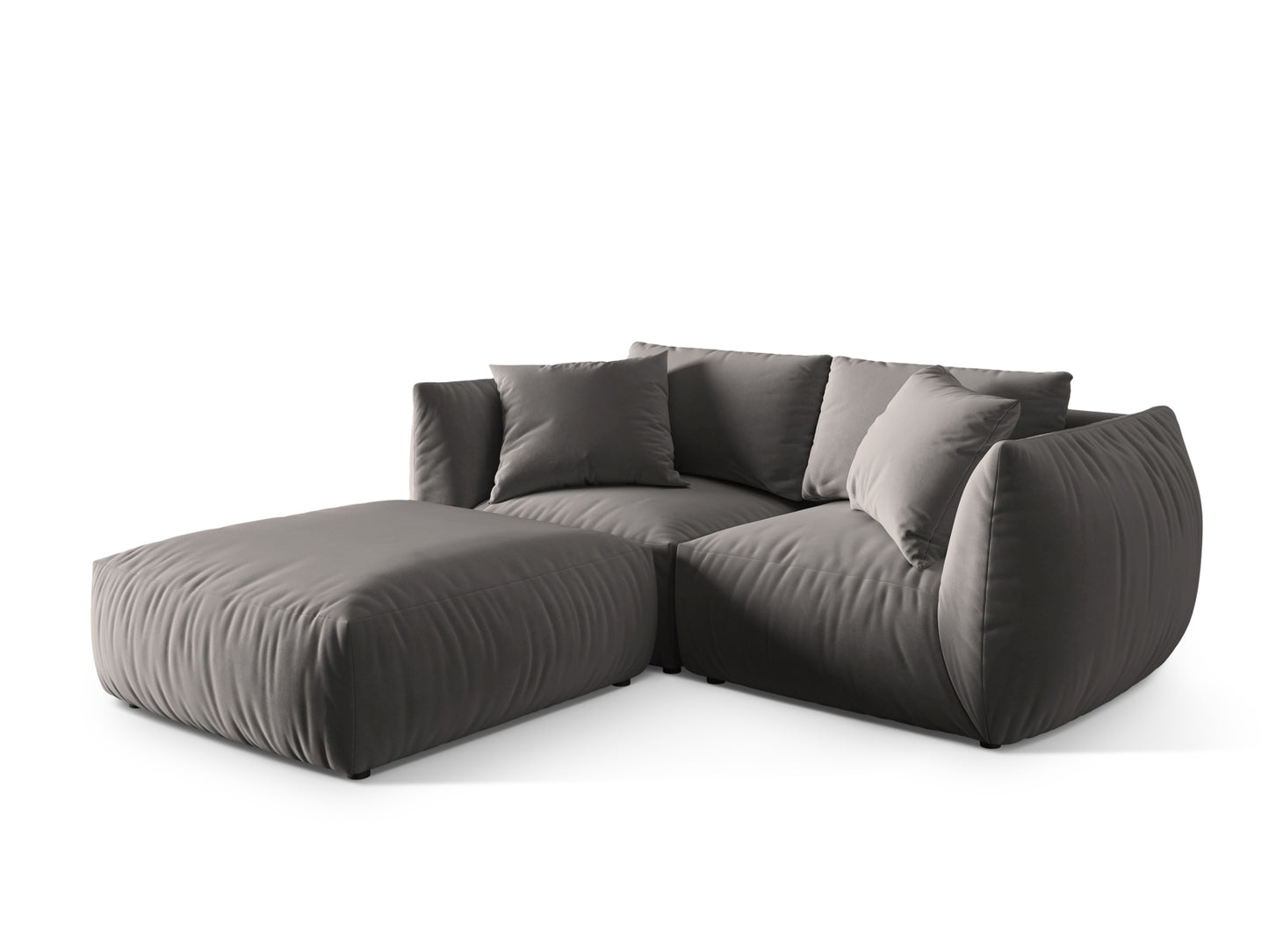 Ecksofa Samt Grau Chris — Detailansicht