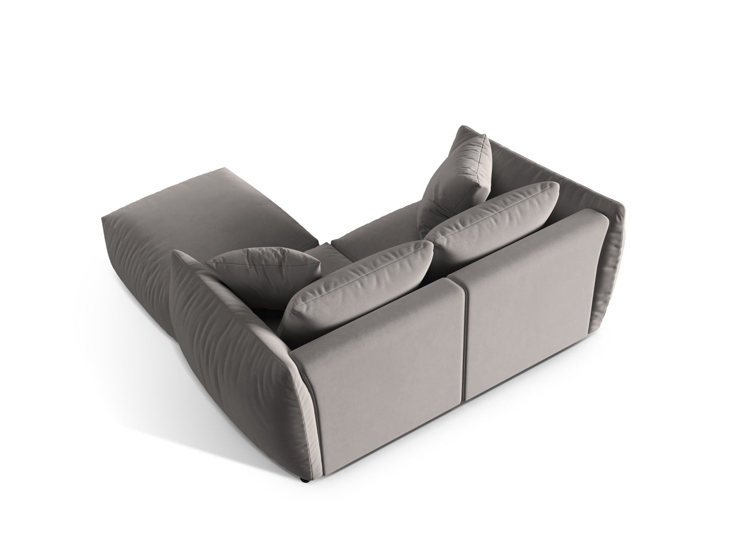 Ecksofa Samt Grau Chris — Ansicht 4