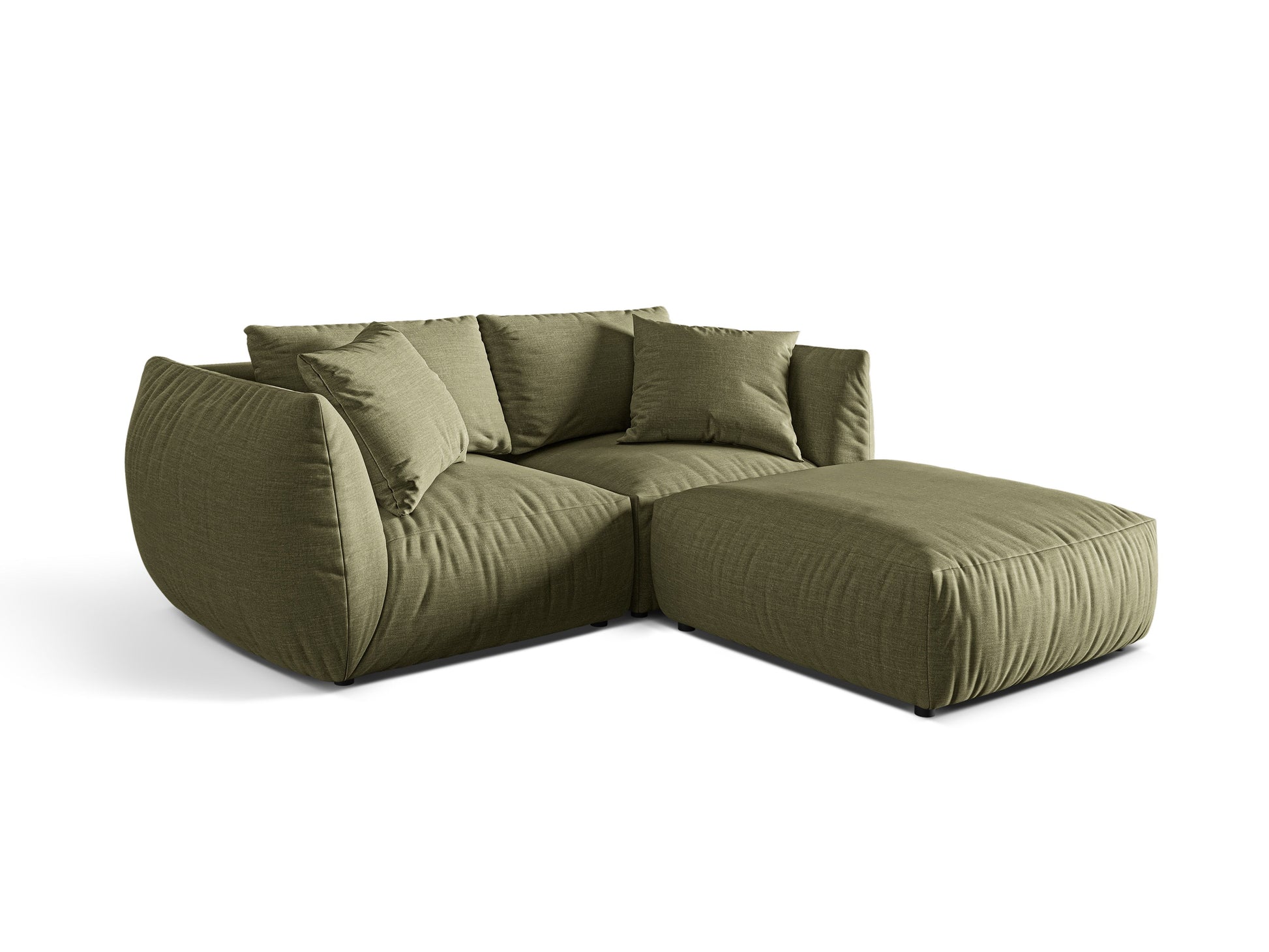 Ecksofa Strukturstoff Light Green Chris — Detailansicht