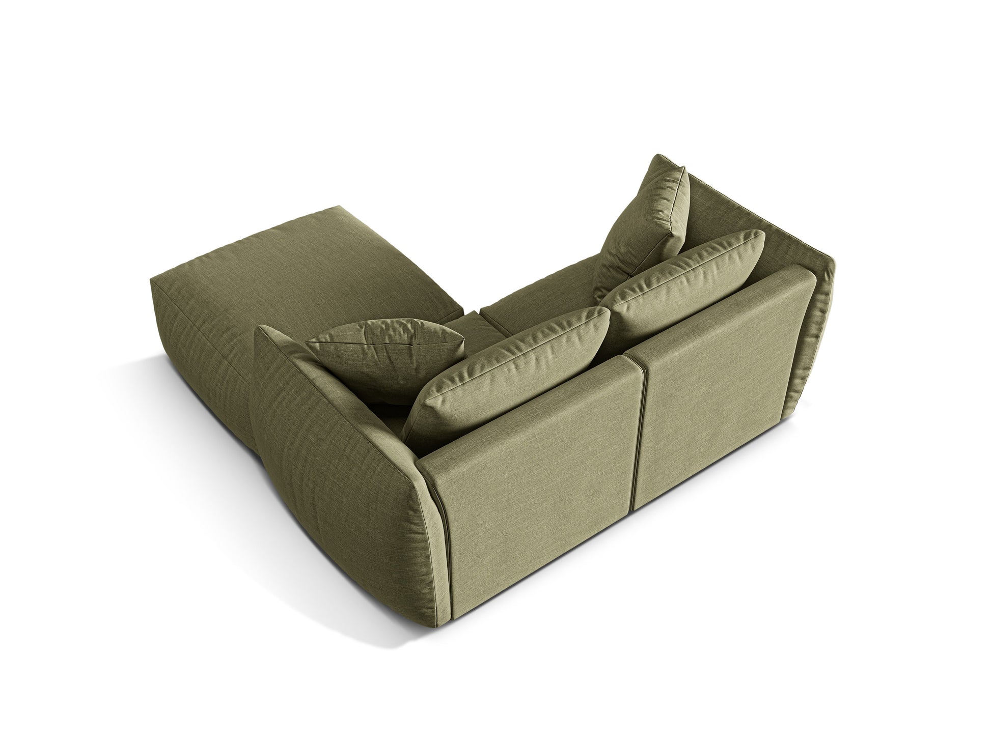 Ecksofa Strukturstoff Light Green Chris — Maße und Details