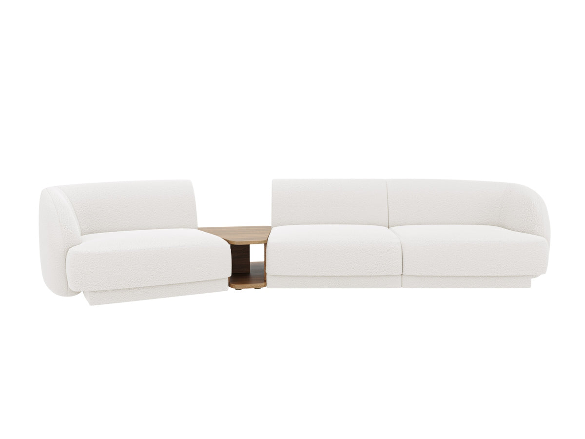 Miley Modular Sofa, 3 Seats, 303x126 cm — White / Left