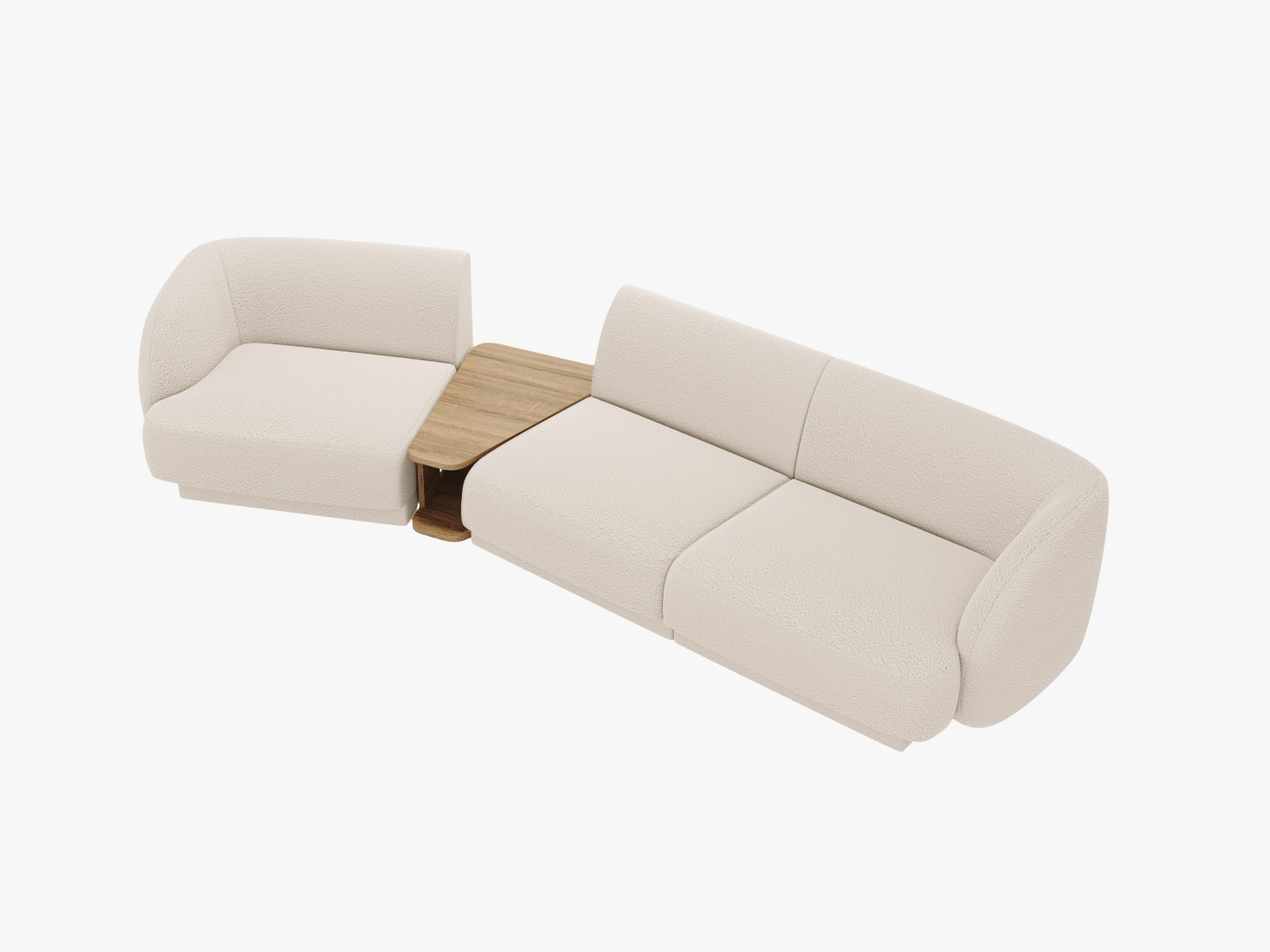 Sofa Bouclé Beige Miley — Detailansicht
