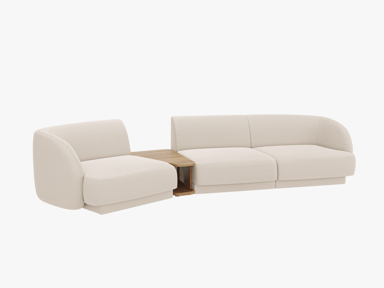 Sofa Bouclé Beige Miley — Maße und Details