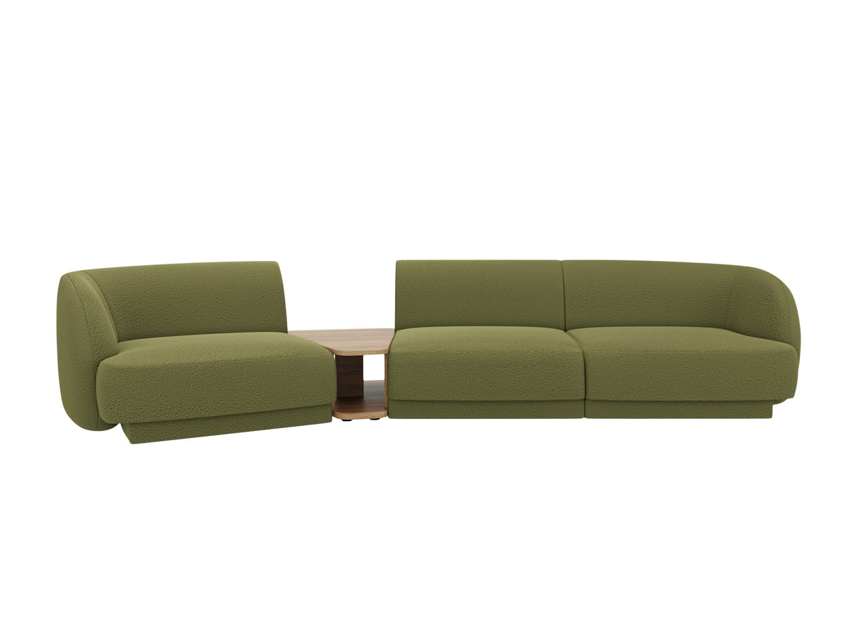 Miley Modular Sofa, 3 Seats, 303x126 cm — Dark Olive Green / Left
