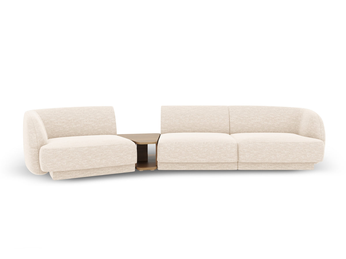 Miley Modular Sofa, 3 Seats, 303x126 cm — Light Beige / Left