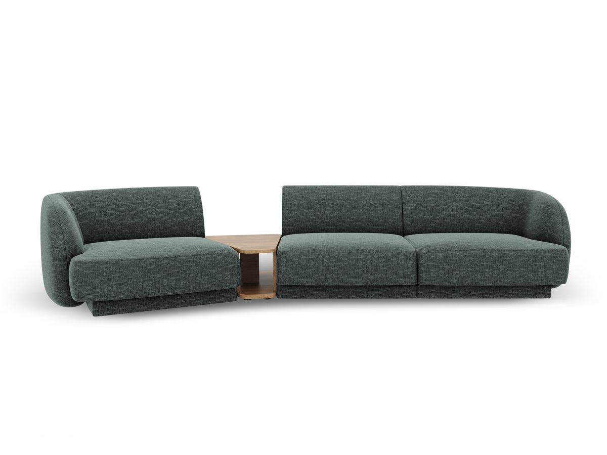 Miley Modular Sofa, 3 Seats, 303x126 cm — Petrol / Left