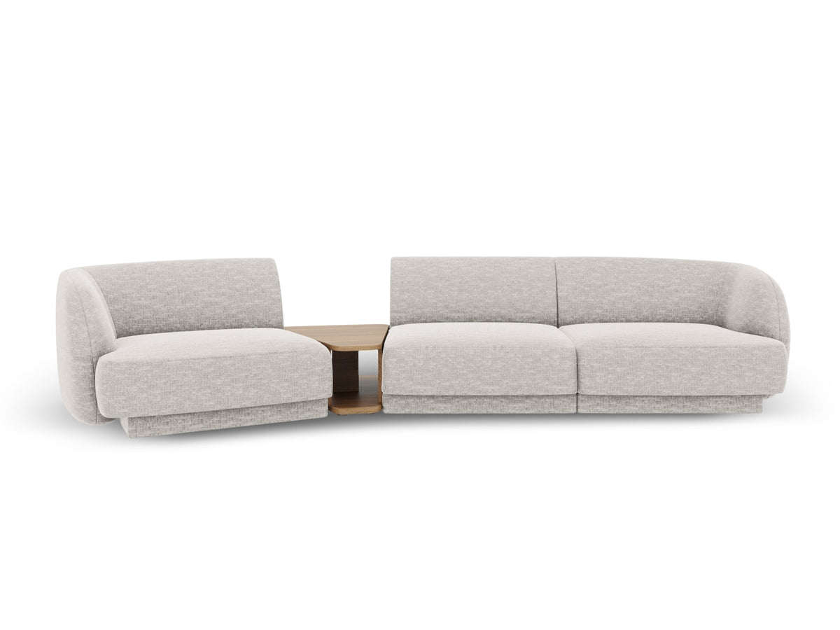 Miley Modular Sofa, 3 Seats, 303x126 cm — Light Grey / Left