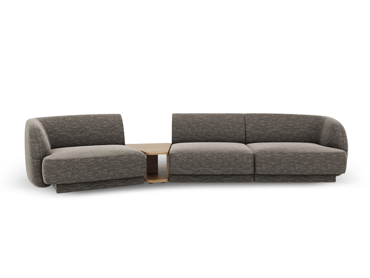 Miley Modular Sofa, 3 Seats, 303x126 cm — Grey / Left