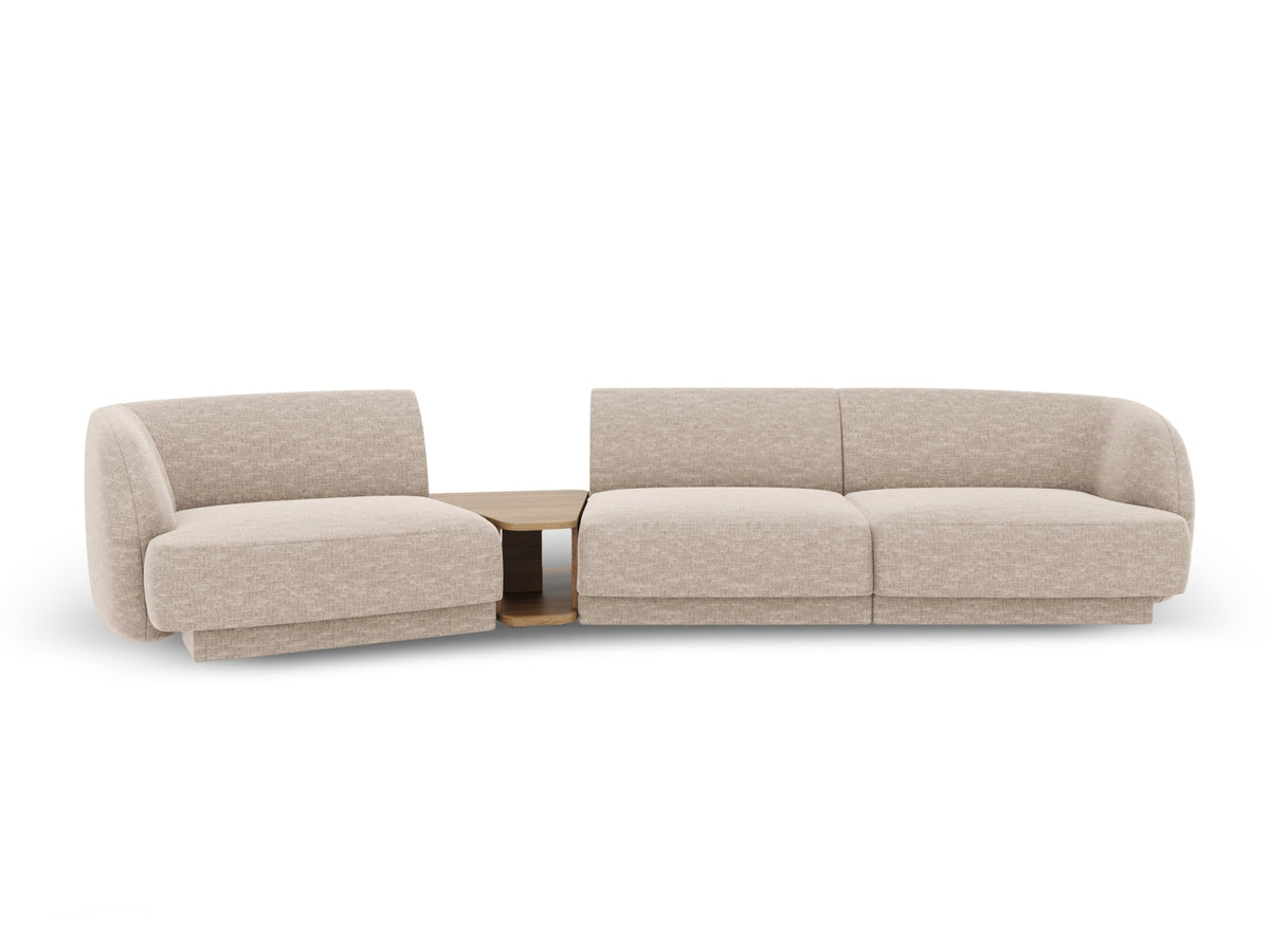 Miley Modular Sofa, 3 Seats, 303x126 cm — Beige / Left