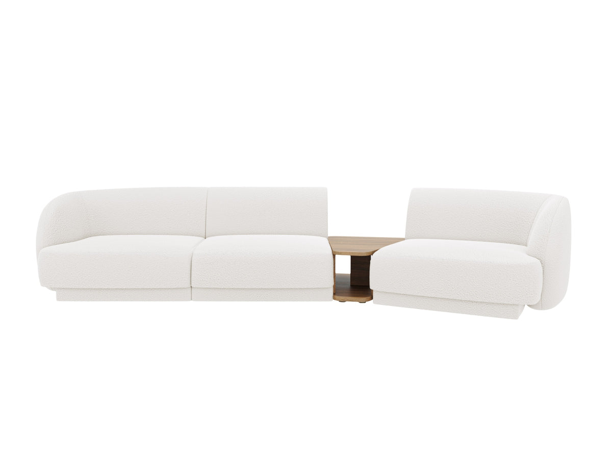 Miley Modular Sofa, 3 Seats, 303x126 cm — White / Right