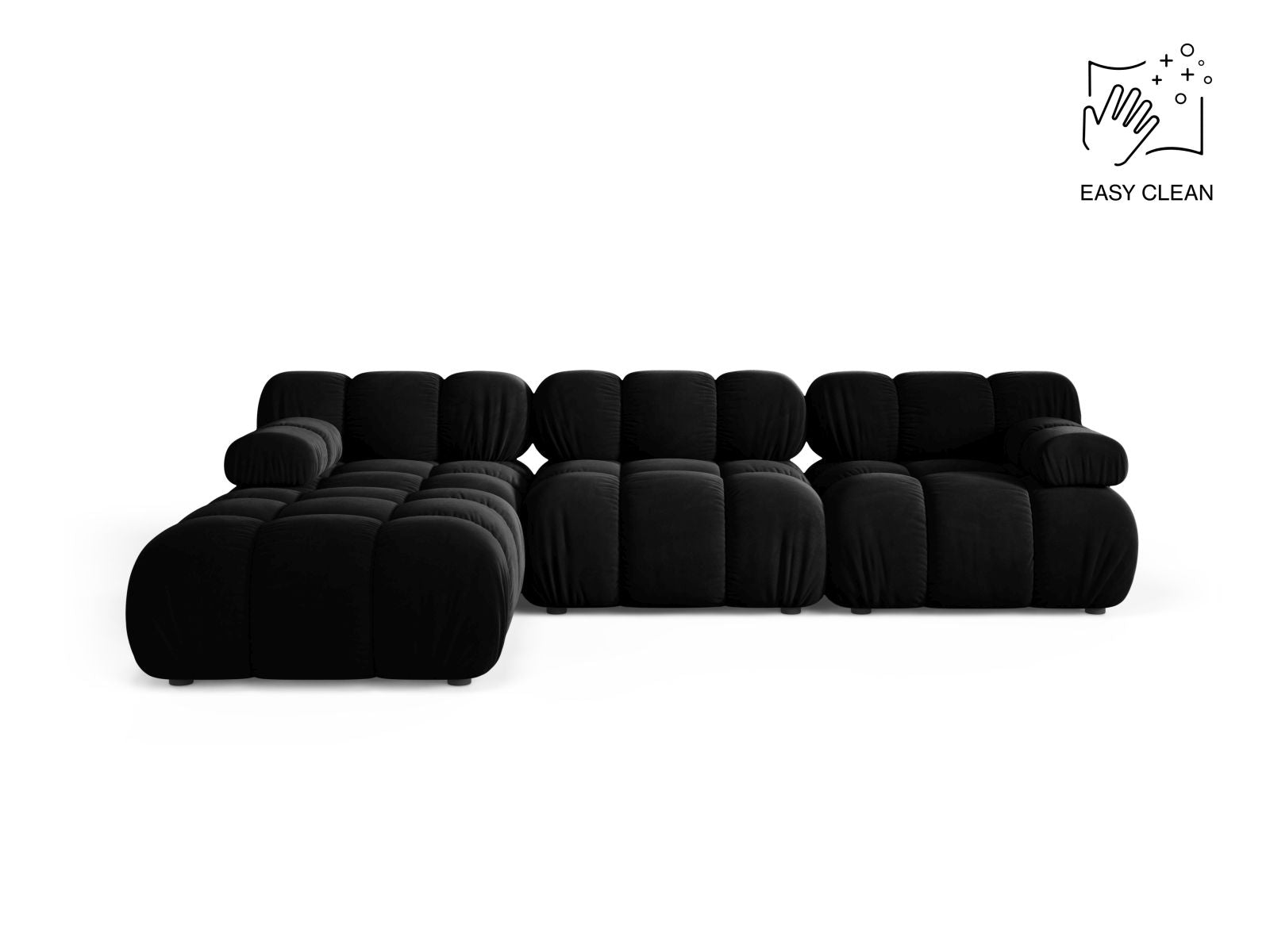 Bellis Modular Sofa, 4 Seats, 282x188 cm — Black