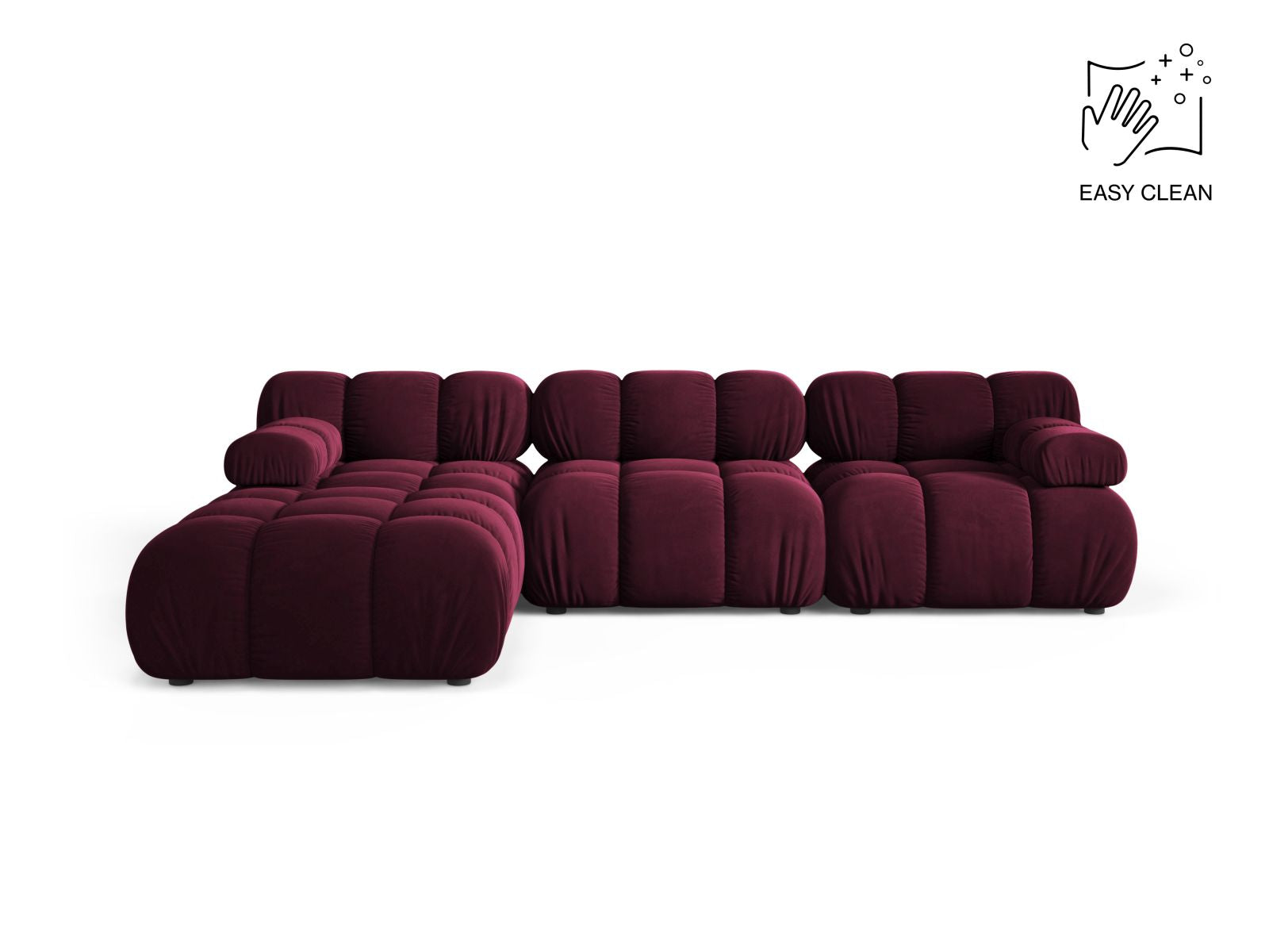 Bellis Modular Sofa, 4 Seats, 282x188 cm — Burgundy