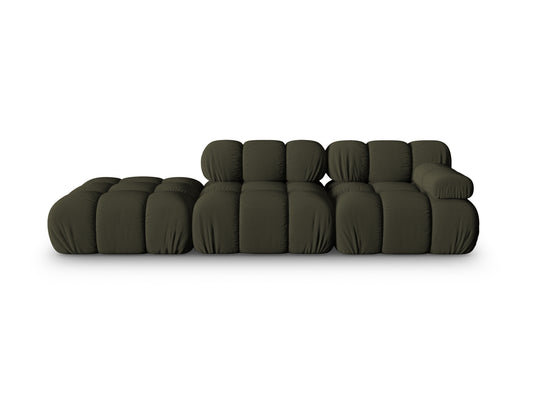 Bellis Modular Sofa, 4 Seats, 282x94 cm — Amazon Green / Left