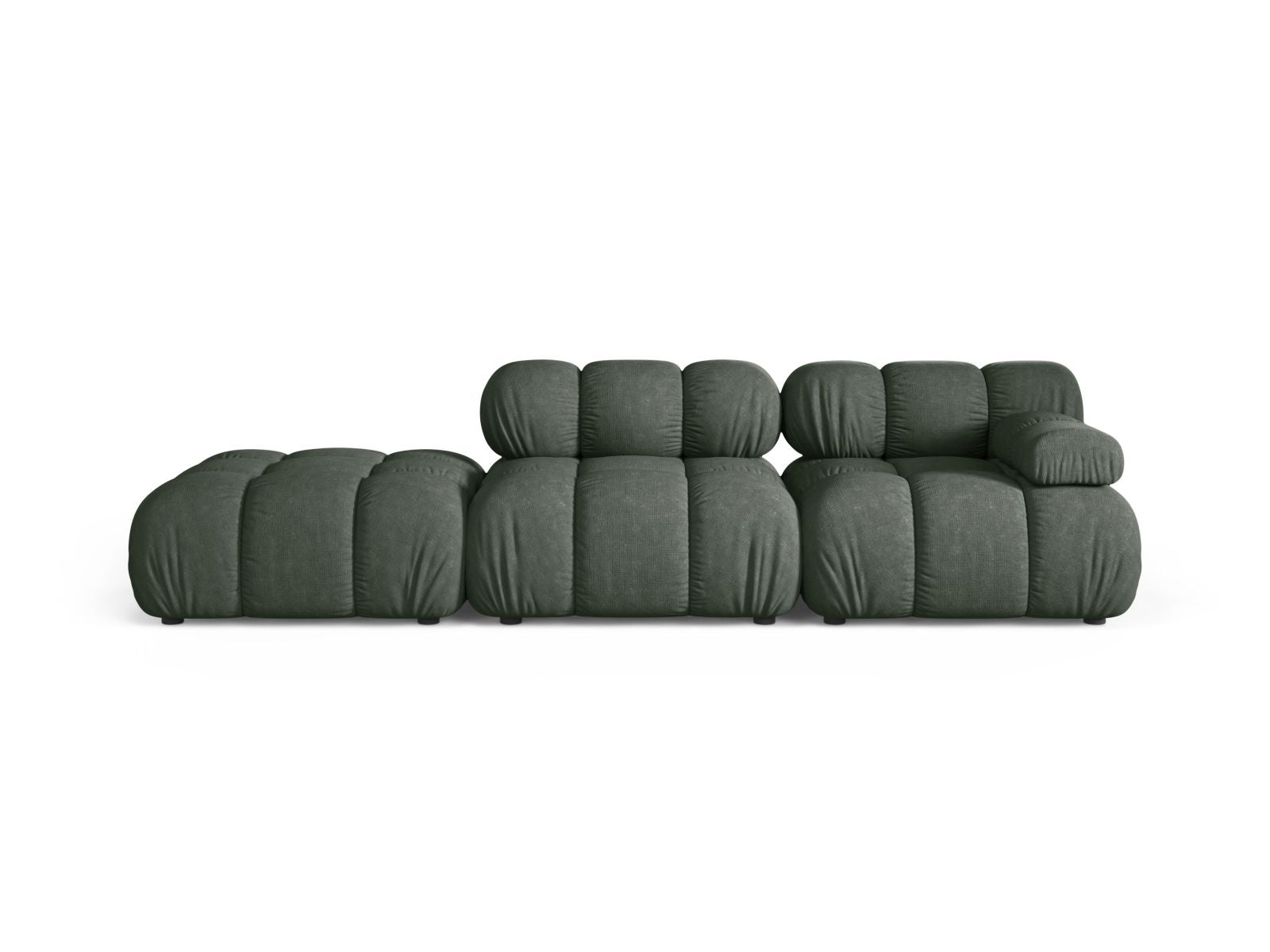Bellis Modular Sofa, 4 Seats, 282x94 cm — Moss Green / Left