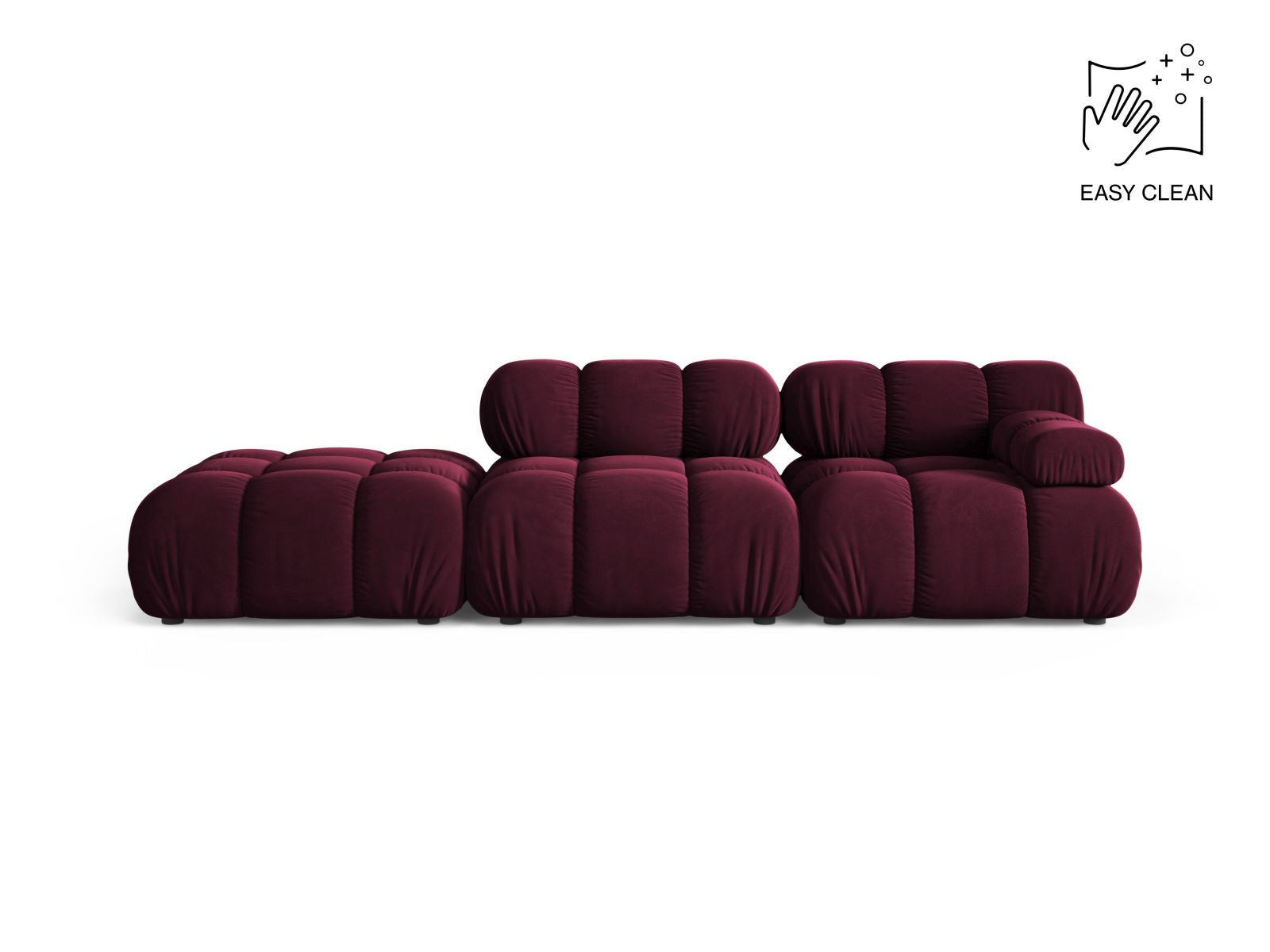 Bellis Modular Sofa, 4 Seats, 282x94 cm — Burgundy / Left