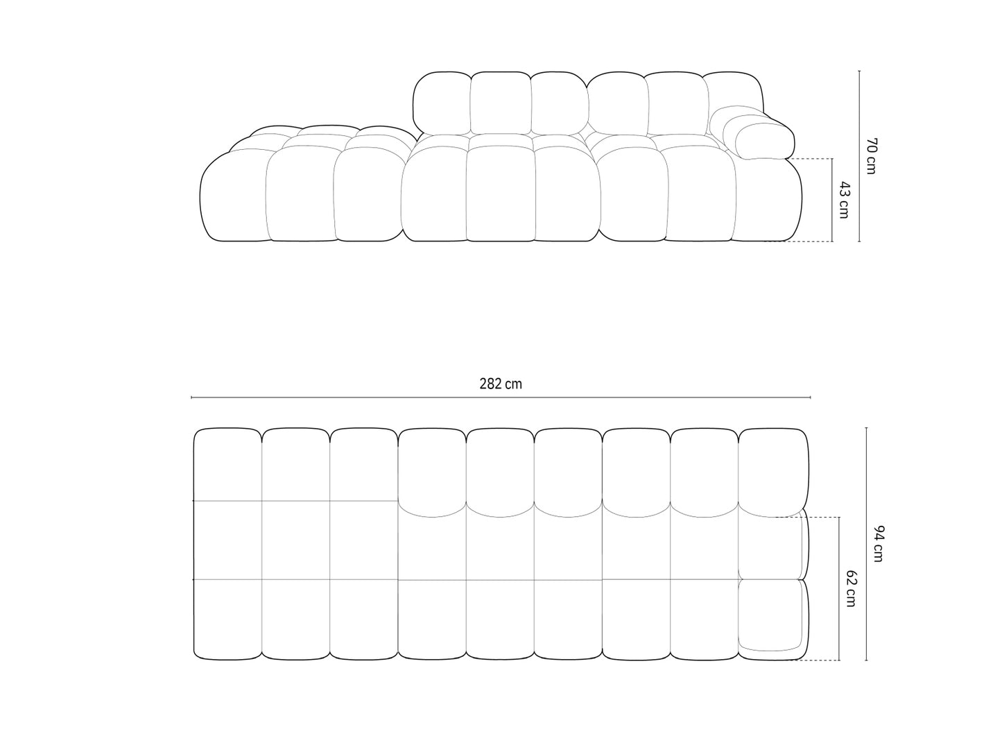 Sofa Samt Schwarz Bellis — Ansicht 4