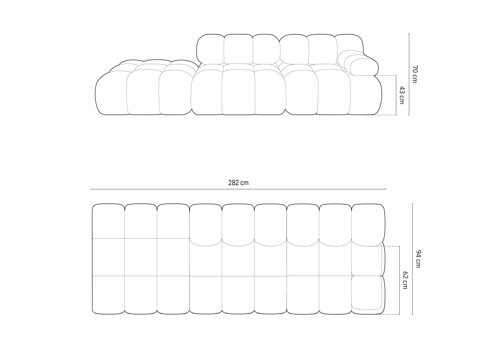 Sofa Samt Schwarz Bellis — Ansicht 4