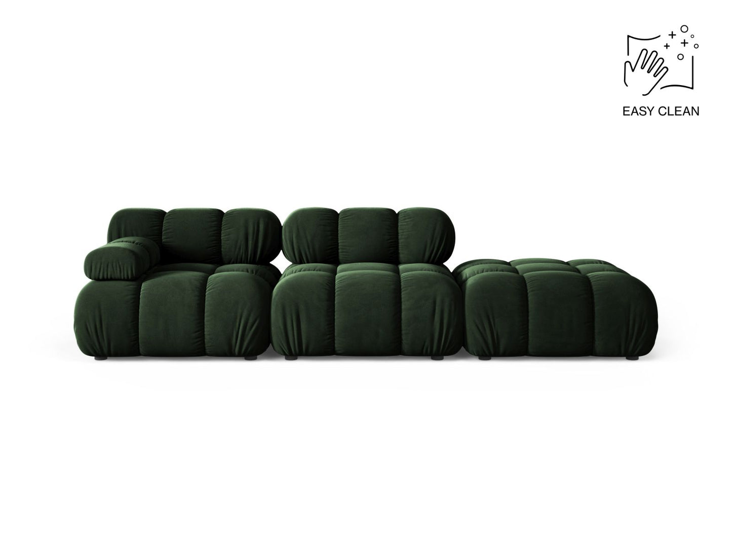 Bellis Modular Sofa, 4 Seats, 282x94 cm — Bottle Green / Right