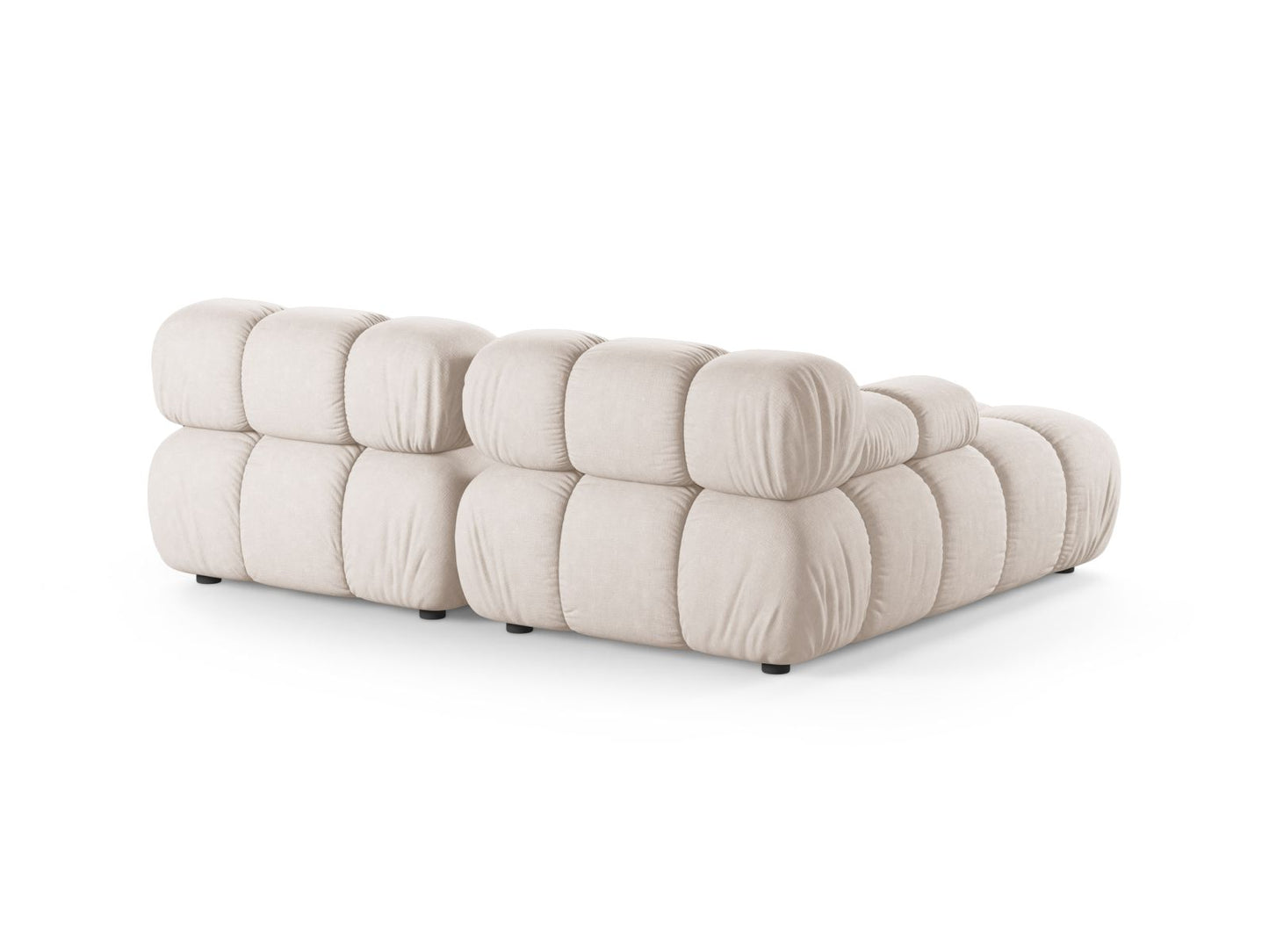 Ecksofa Strukturstoff Beige Bellis — Detailansicht